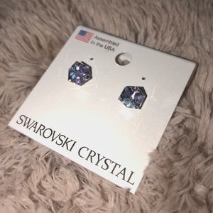 Swarovski Crystal Square Earrings